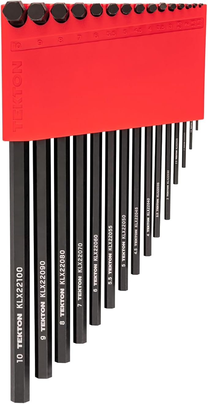 TEKTON Flat End Hex L-Key Set with Holder, 15-Piece (1.3-10 mm) | KLX91205