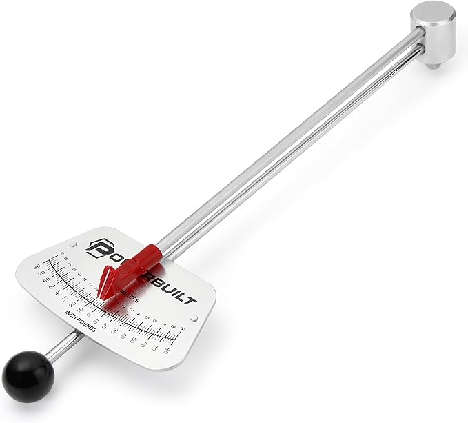 Powerbuilt 1/4-Inch Drive Needle Torque Wrench, Beam Torque Wrench Professional Grade 0-80 In/Pounds and 0-9 Newton Meters, High Visibility Markings for Easy Readings - 643151GCT
