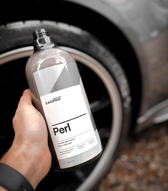 CARPRO PERL Plastic & Rubber Protectant - [Plastic, Engine, Rubber, Leather] - Concentrated Tire Dressing, Water Based UV Protection, Satin Finish - 1 Liter (34oz)