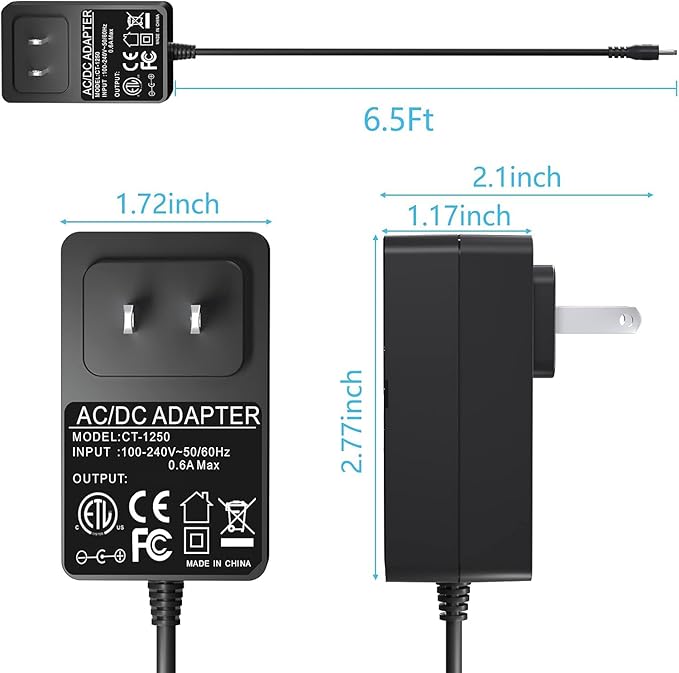 15V 1A Power Supply Charger for Car Jump Starter, Peak 450A 500A 600A 800A 1000A for Auto Battery Booster Schumacher TACKLIFE T6 DBPOWER DJS50 GOOLOO Power Supply