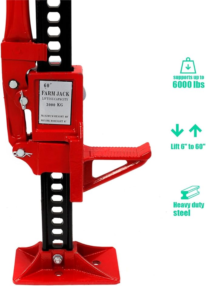 Stark USA Industry 60" Farm Tractor Truck SUV Bumper Jack Ratcheting Style Off Road Farm Jack 3-Ton Capacity Truck Lift Bumper Utility