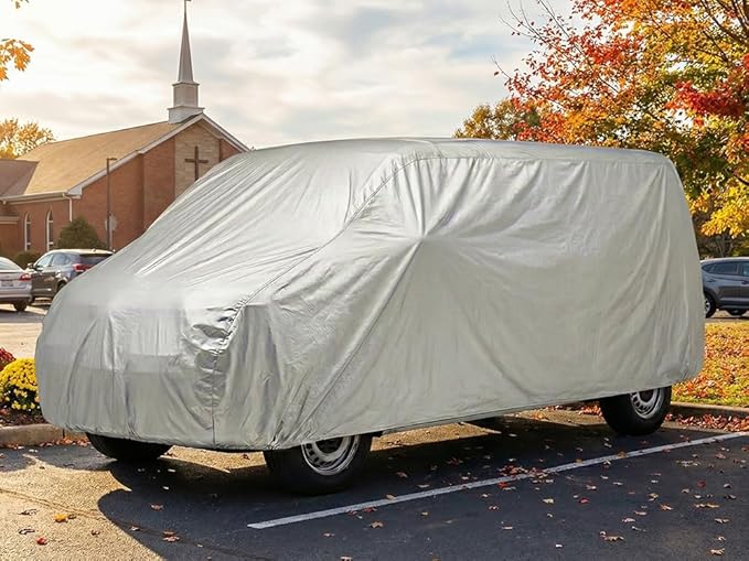 CarsCover 100% Sunblock Mini Van Fit Up to 195 inch Minivan Car Cover
