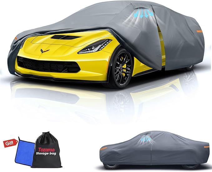 2026 Upgrade Car Cover Waterproof All Weather, Heavy Duty Full Exterior Cover Universal Fit Sedan Toyota Corolla/Prius, Honda Civic, vw Jetta, Kia Forte, Nissan Sentra, Hyundai Elantra etc.
