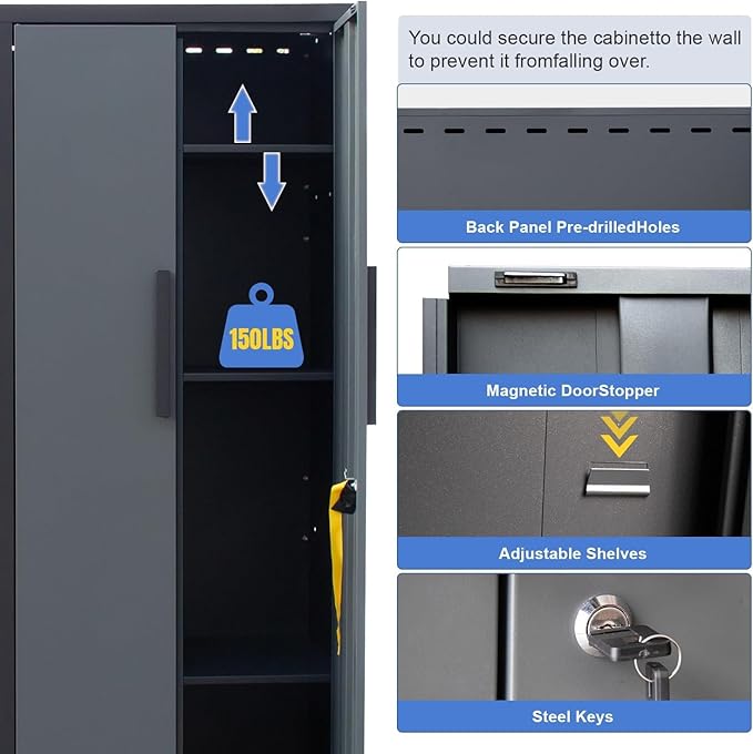 Garage Storage Cabinet System, 14PCS Workshop Set Garage Cabinets and Storage System with Steel Cabinet Drawers, Workbench, Pegboard for Tool Organization