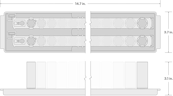 TEKTON 3/8 Inch Drive Shallow and Deep 6-Point Socket Set with Rails and Tray, 24-Piece (8-19 mm) | SHD91215