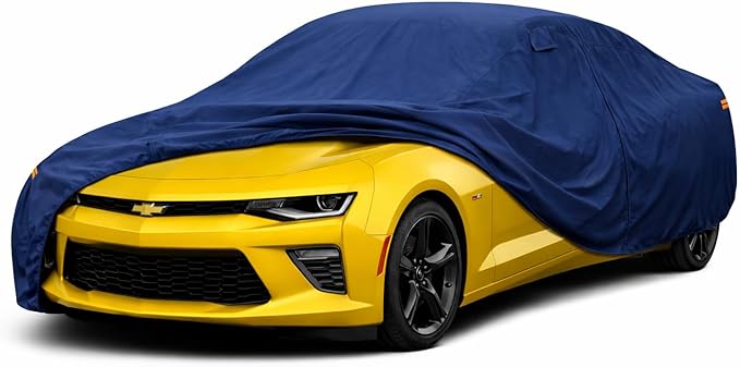 Coverlex Premium 2010-2026 Chevy Camaro Car Cover Waterproof All Weather, Heavy Duty Car Tarp Custom Fit for Camaro LS, LT, SS, ZL1, Z28, Coupe, Convertible, 1LE