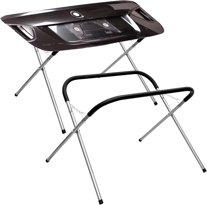 Barydat 2 Pack Paint Stand Bumper Stand Automotive Fender Stand Portable Heavy Duty Workbench for Garage and Shop, Folding Work Bench for Home-500-pound Capacity