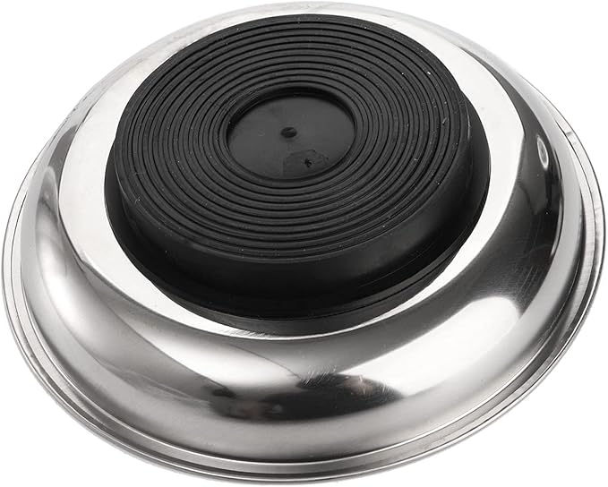 Hedume 6-Piece Magnet Trays Set, 3" 4" 6" Round Magnetic Parts Tray, Stainless Steel Magnetic Trays Tools Parts Tray Holder for Socket Screw, Nuts, Bolts, Metal Parts