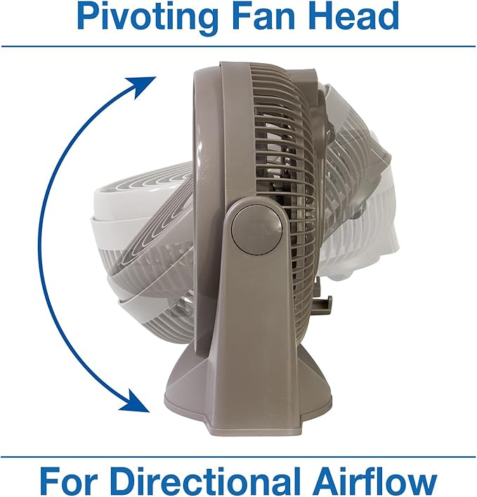 Air King 9530 9-Inch 3-Speed High Performance Pivot Fan, gray