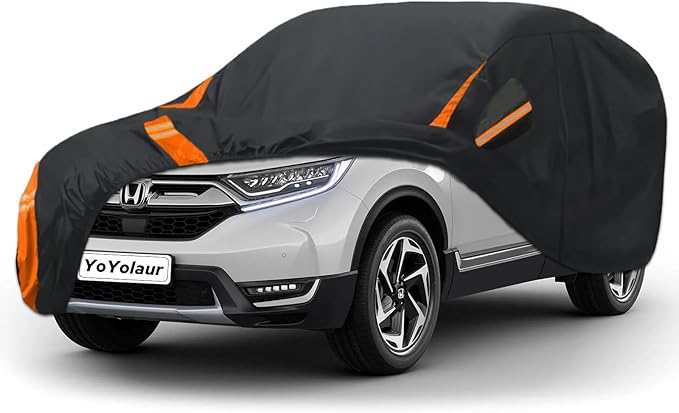 10-Layer Compatible with Honda CR-V Car Cover Waterproof All Weather for Automobiles, Outdoor Full Exterior Covers Soft Cotton Lining Rain Snow UV with Door Zipper, Fit for 1995-2025