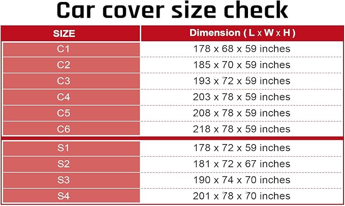 Full-Size Car Cover with Red Stripe Design,Outdoor Car Covers for Automobiles All Weather Waterproof Universal Fit Audi A8,BMW 7 Series, Lexus LS, Jaguar XJ,Benz S-Class,Buick La Crosse
