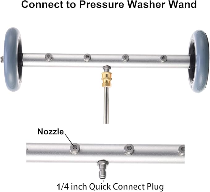 RIDGE WASHER Pressure Washer Undercarriage Cleaner, 16 Inch Undercarriage Washer, Pressure Washer Under Car Cleaner with Straight Extension Wand, 4000 PSI