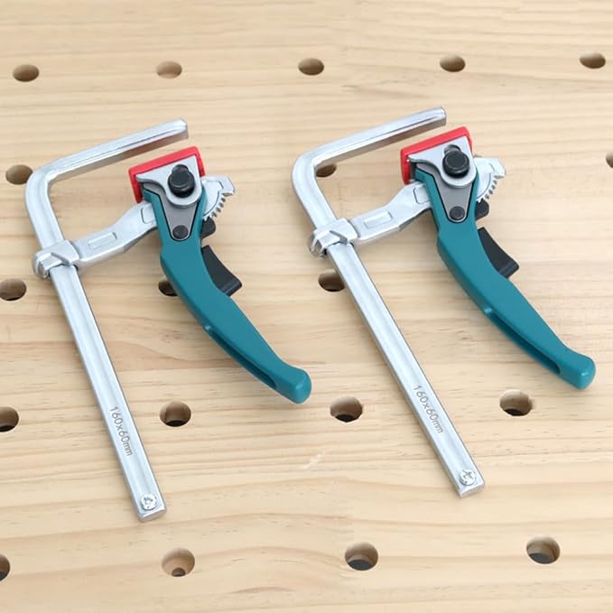 TOOLCOOL Quick Release Ratchet Track Saw Clamp Guide Rail Clamp for MFT Table and Guide Rail System (2 Pack)