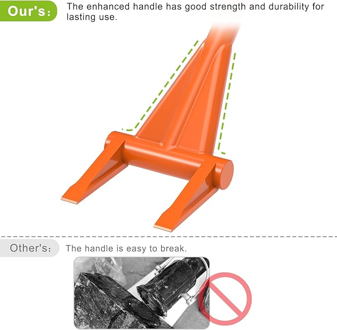 Dolibest 48'' Demo Bar 2-Tine Wrecking Bar, Heavy Duty Pallet Buster with Handle, All-Steel Handle Wrecking Pry Bar, Deck Board Removal Efficient and Effortless for Renovation and Construction