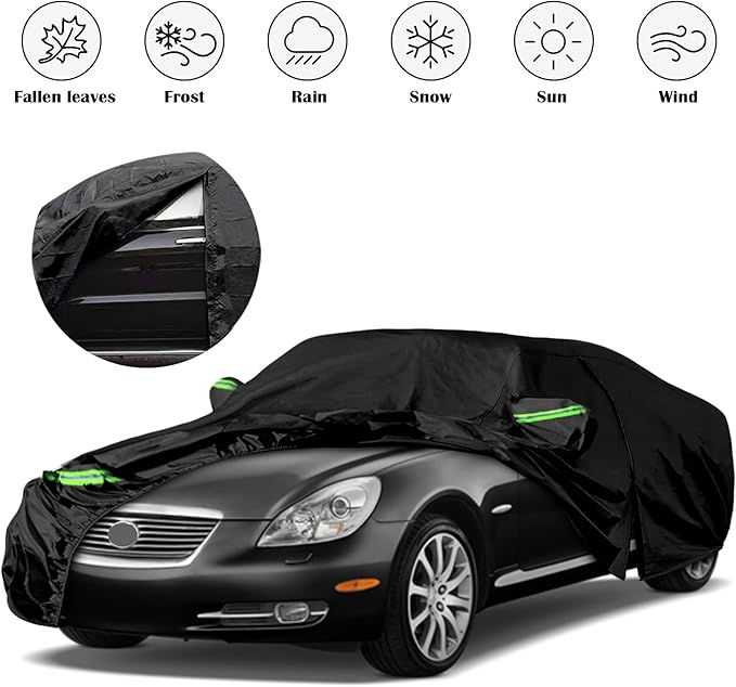 Waterproof Car Covers Replace for 2001-2010 Lexus SC430, 6 Layers All Weather Custom-fit Car Cover with Zipper Door & Windproof Bands for Snow Rain Dust Hail Protection (SC)