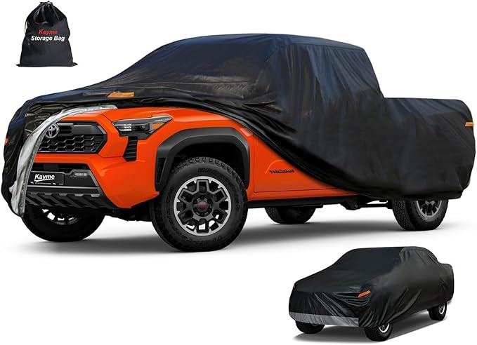 Kayme 7 Layers Truck Cover Waterproof All Weather, Heavy Duty Outdoor Pickup Cover Sun Uv Rain Protection, Universal Fit for Toyota Tacoma, Tundra, Ford Ranger, GMC Canyon etc.(Length Up to 215 inch)