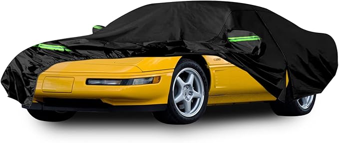 Waterproof Car Cover Replace for 1997–2004 Corvette C5, 6 Layers All Weather Car Cover with Zipper Door & Windproof Bands for Snow Rain Dust Hail Protection