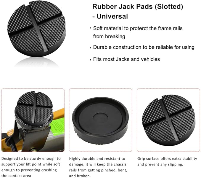 A ABIGAIL Universal Floor Jack Rubber Pad Jack Adapter Pinch Weld Side Frame Rail Protector Puck/Pad