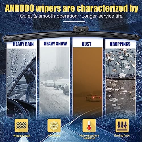 ANRDDO Front Wiper Blades 26"+18" Replacement for BMW 5 &7-Series 2010-2016