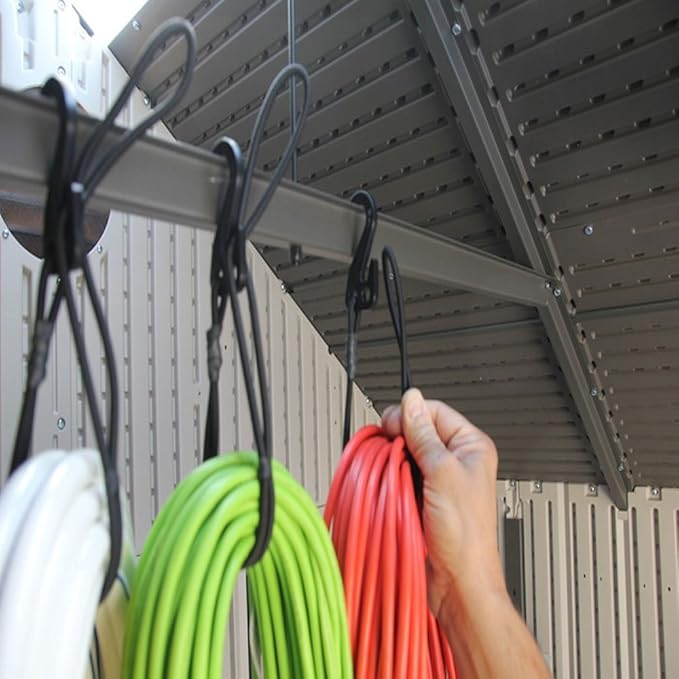Hook & Hang Bungee Cords - Storage & Organization Cords - Hang Hoses, Cords, Ladders, Bikes, Tools & More. an Incredible Organizer! (3 PK, Black)