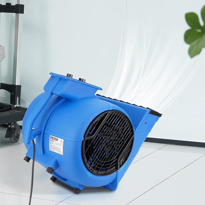 VEVOR Air Mover, 1/2 HP 2600 CFM Carpet Dryer for Cooling and Ventilating, Portable Floor Blower Fan with 4 Blowing Angles and Time Function, for Janitorial, Home, Commercial Use