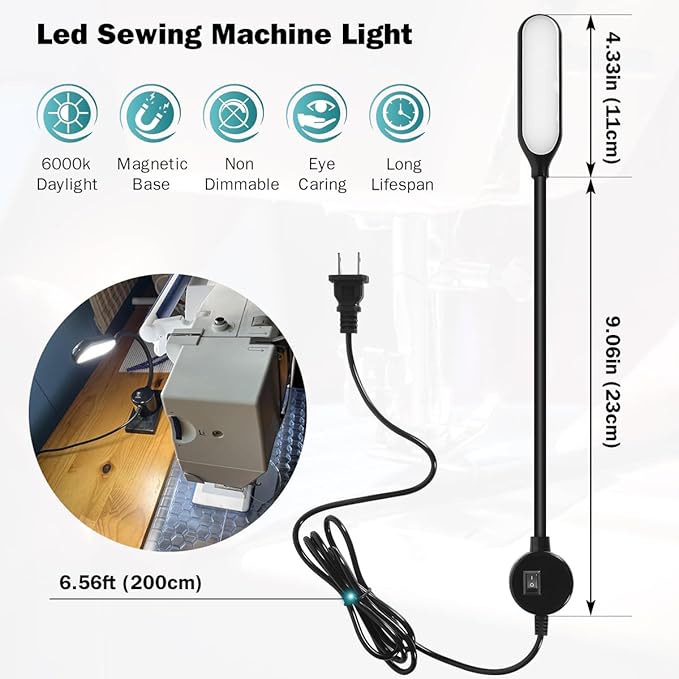 Magnetic Work Light, LED Machine Light with Flexible Gooseneck – Multi-Purpose for Workbench, Lathe, Drill Press & Crafting