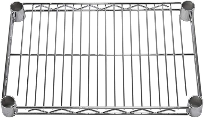 Shelving Inc. 12" d x 18" w Chrome Wire Shelving with 2 Tier Shelves, Weight Capacity 800lbs Per Shelf