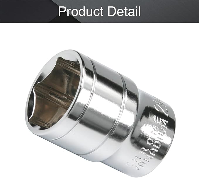 Utoolmart Shallow Socket, 1/2 Inches Drive 6-Point 21mm Metric Socket Chrome Vanadium Steel for General Repairs