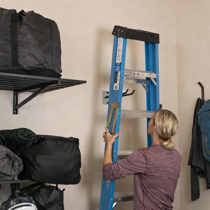 StoreYourBoard Tool Organizer Hook, Wall Mount Garage Storage, Tool Storage for Shovels Rakes Brooms Hoses and More, Rubber-Coated Steel Holds 50 lbs, 12" X 4" X 4.5"