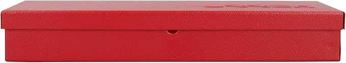URREA Metal Tool Box - 9.6" x 5" x 1.4" Portable Tool Storage/Organization Box with 24 Gauge Construction & Durable Red Finish - 4725
