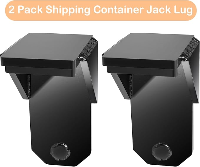 Shipping Container Jack Lug,2 Pack Shipping Container Leveling Jacks,Shipping Container Accessories,Jack Leveling Attachment with Ground - Fast & Easy Solution to Lift Up Containers Chassis