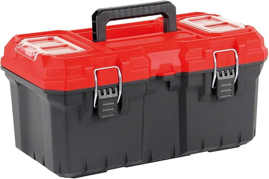 Tools Box, Deep Lockable Toolbox, 18.7 * 9.9 * 9.3" Durable Tool Boxes Storage, with Removable Inner Tray