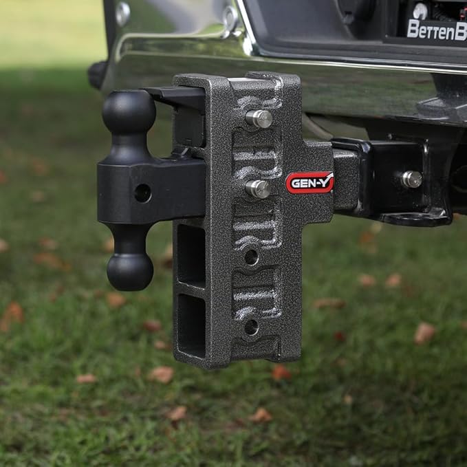 GEN-Y Hitch Offset Tow Hitch for 2" Receiver - 2.5" Rise/5" Drop with 4 Adjustable Positions, Hitch Only, 16,000 lbs Towing Capacity, 2,000 lbs Tongue Weight, Silver