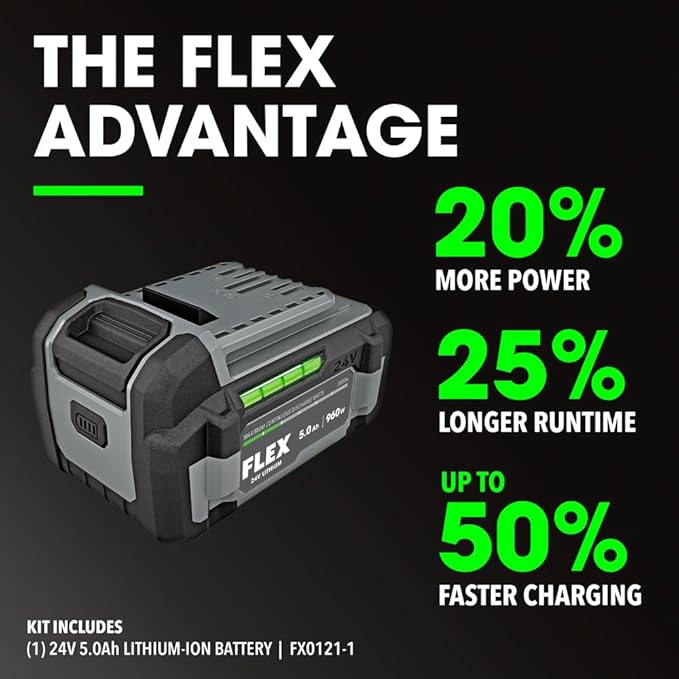 FLEX 24V Brushless Cordless 1/2-Inch 1,150 Ft-Lbs High Torque Impact Wrench Kit with 5.0Ah Lithium Battery and 160W Fast Charger - FX1471-1C