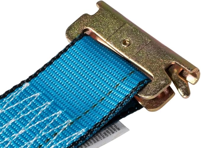 Mytee Products (50 Pack 2'' x 20' E Track Straps w/Spring E-Fittings - Blue Ratchet Etrack Straps w/Heavy Duty 4000 lbs Breaking Strength for Enclosed Trailers, Trucks & Vans