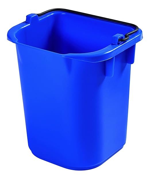 Rubbermaid Commercial Products Heavy-Duty Cleaning Pail 5-Quart Blue Utility Bucket with Built-In Spout and Handle for House Cleaning/Storage/Livestock Feeding/Car Washing