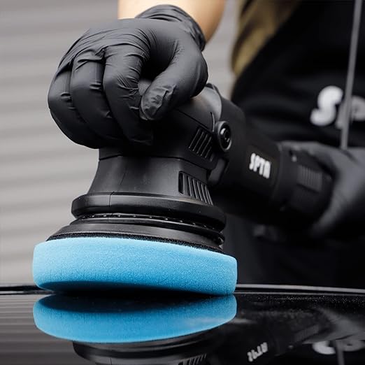 Blue T60 Moderate-Cut Foam Polishing Pad, SPTA 1Pc 6.5 Inch Face for 6 Inch 150mm Backing Plate Compound Buffing Sponge Pads for Car Buffer Polisher Compounding, Polishing and Waxing -FPTSS6B