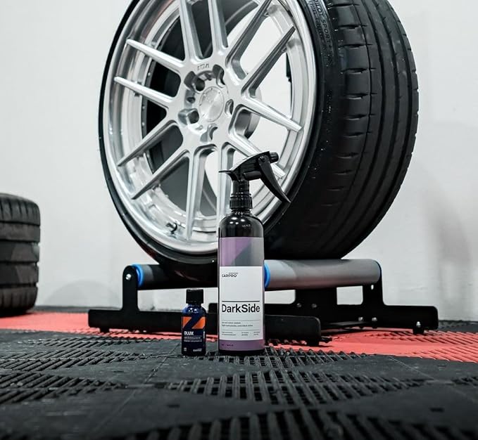 CARPRO DarkSide - Tire & Rubber Sealant, Hydrophobic & Self-Cleaning, Satin Black Shine, UV Protection, Revives Dull Faded Rubber, Ready to Use - 4 Liter (135oz)
