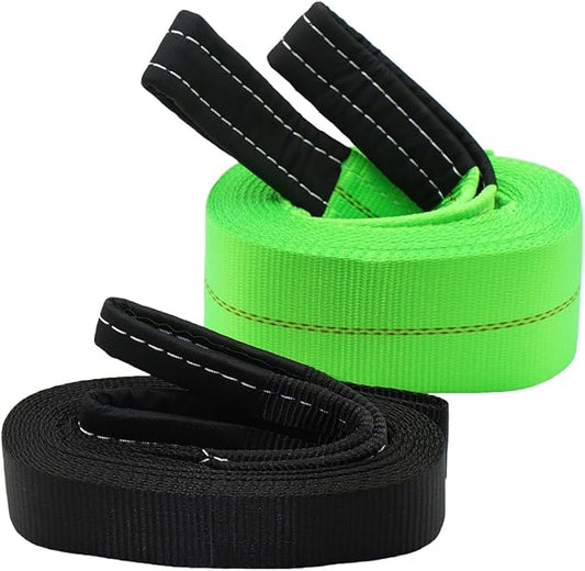 Grip 2 pc Heavy Duty Tow Strap Set - 2 in x 20 ft (10,000 lb Capacity) - 4 in x 30 ft (20,000 lb Capacity) - Recover and Tow ATVs, Cars, SUVs, Boats, Snowmobiles, Trucks, Tractors