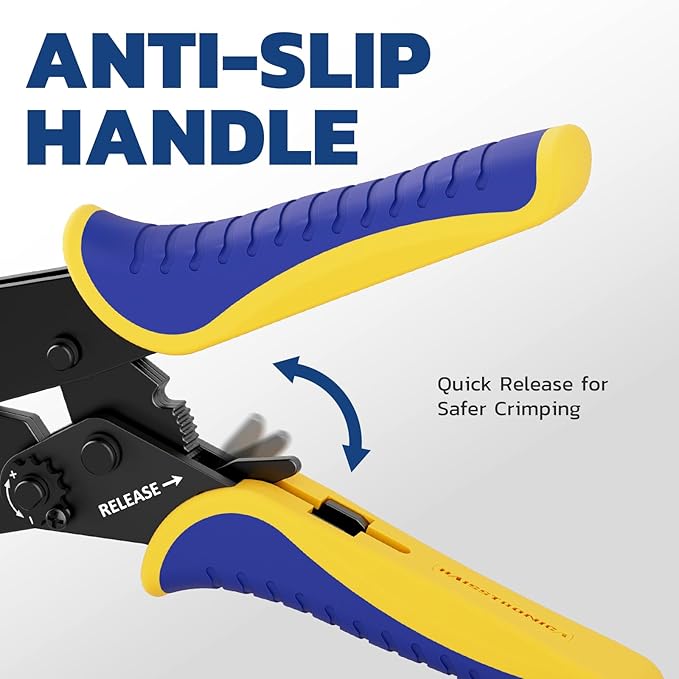 haisstronica Crimping Tool for Solar Connectors - AWG 14 12 10 Ratchet Wire Crimper Tool