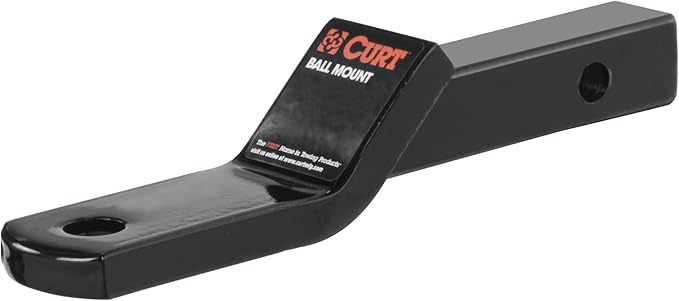 CURT 45503 Class 2 Trailer Hitch Ball Mount, Fits 1-1/4-Inch Receiver, 3,500 lbs, 3/4-Inch Hole, 1-Inch Drop, 3/8-Inch Rise