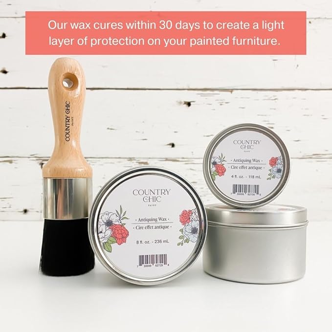 Furniture Wax - 100% Natural Sealant for Chalk Furniture Paint or Raw Wood, Light Protection, Easy To Apply, No Odor, Eco-Friendly - 7 Color Choices - Antiquing [Brown] (4 oz)