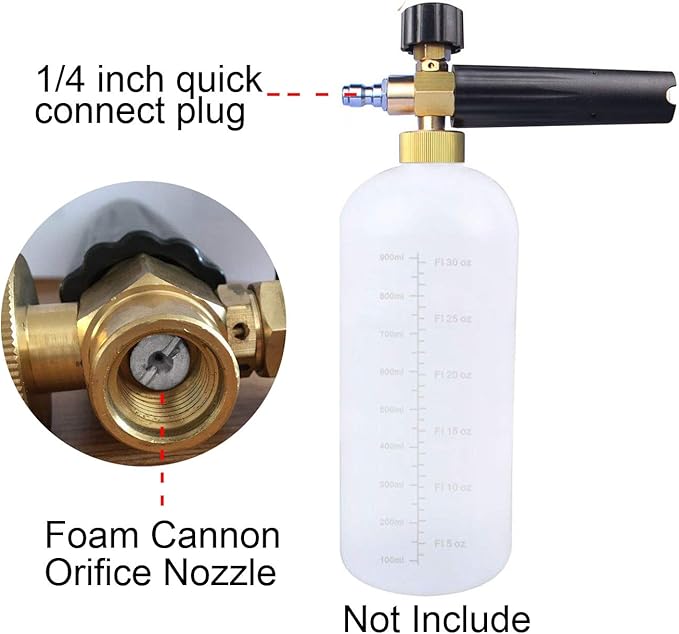 Tool Daily 1.1 mm Orifice for Foam Cannon and Foam Maker, Replacement Thread Nozzle and Mesh Filter for Snow Foam Lance, 3000 PSI
