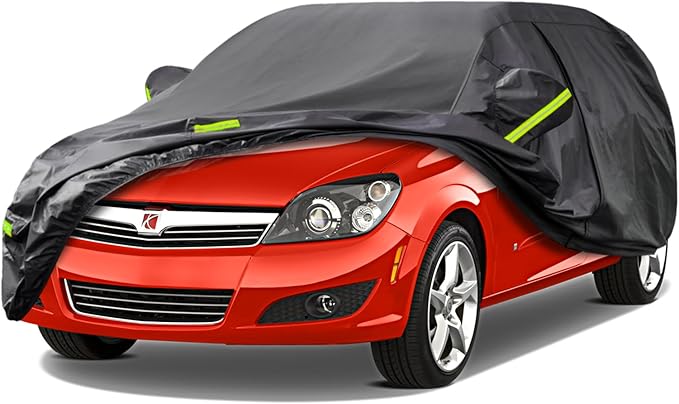 Kaugung 7 Layers Car Cover Custom Fit Saturn Astra (2007-2010), Waterproof All Weather Resistant Outdoor Indoor Sun Rain Dust Snow Protection.(USA Warehouse,Within 3-7 Days) Black