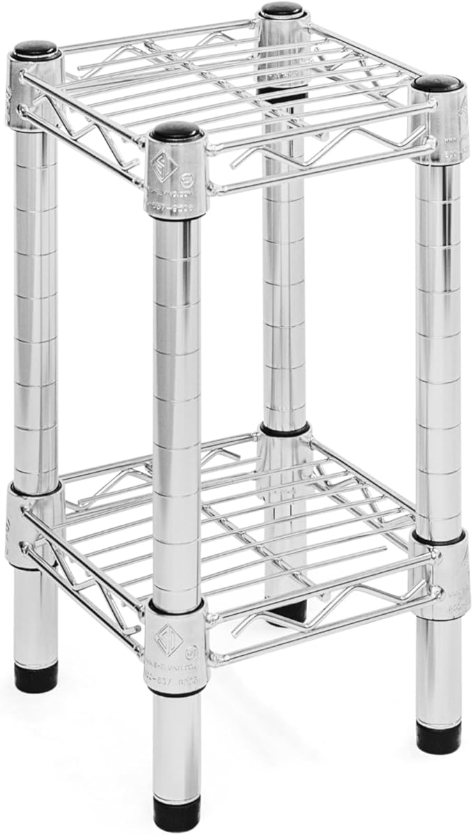 Shelving Inc. 8" d x 8" w Chrome Wire Shelving with 2 Tier Shelves, Weight Capacity 800lbs Per Shelf