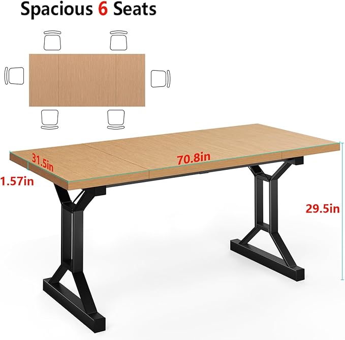 Worktable for Garage Surface Office Desk for Home Renovation Commercial Steel Work Tool Bench 70.8 * 31.5 inch