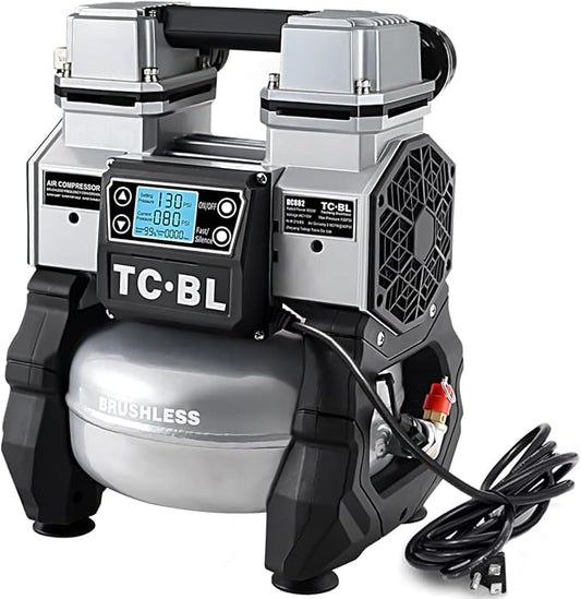 TC·BL Portable Air Compressor,110V Quiet Small Air Compressor,Lightweight and Oil free with 5L Aluminum Tank