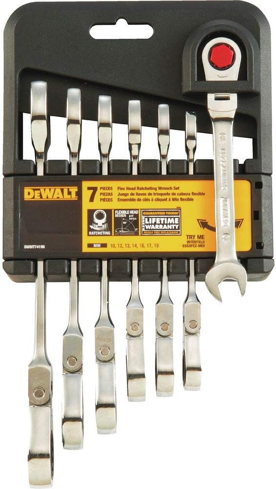 DEWALT 007PC FLEX RATCHETIGN COMB. WRENCH SET