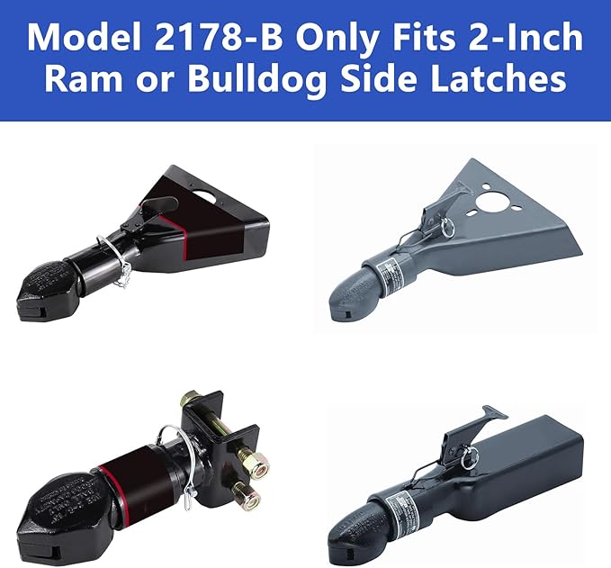 2178-B Heavy Duty Trailer Hitch Lock – Compatible with 2-Inch Bulldog or Ram Couplers, Anti-Theft Tongue Lock for RV, Boat, Cargo, Utility, and Livestock Trailers (Blue)