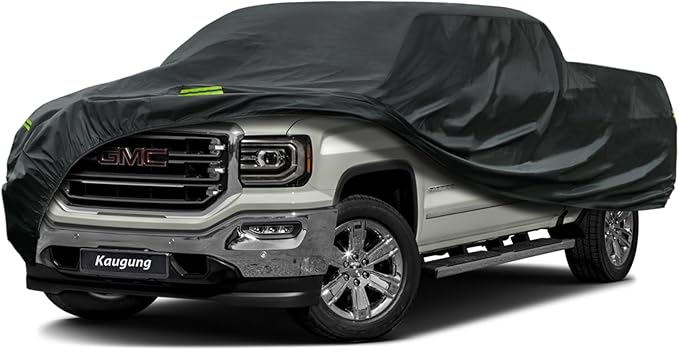 Kaugung Truck Cover Waterproof Custom Fit GMC Sierra 1500-3500 Double 6.5' Bed (2014-2025), 7 Layers Heavyweight Pickup Car Cover Outdoor Indoor Sun UV Rain Snow Wind Protection.